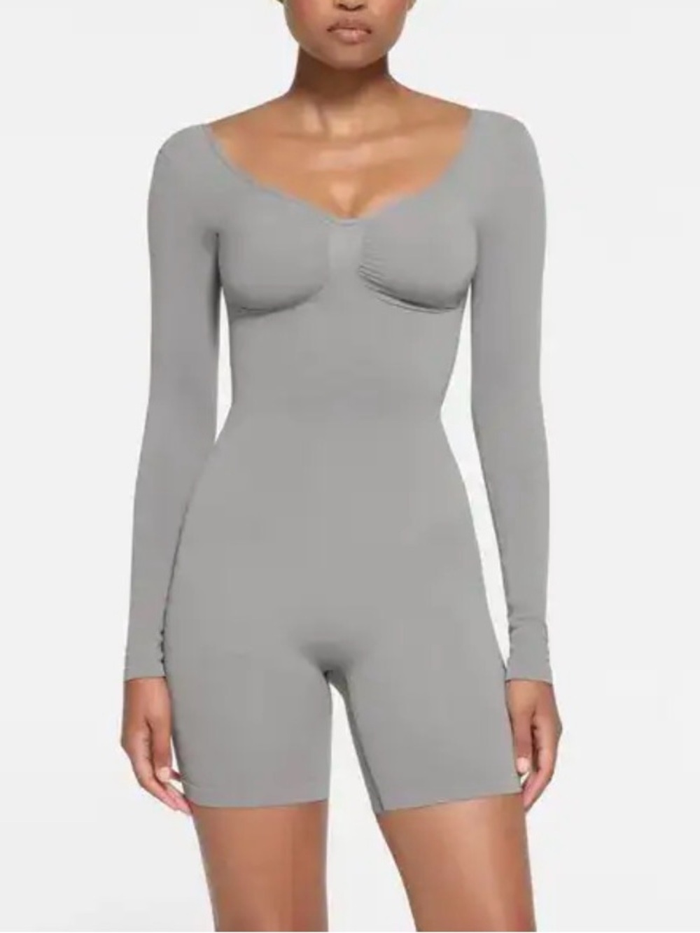 SKIMS Seamless Sculpt Longsleeve Romper - Slate Blue